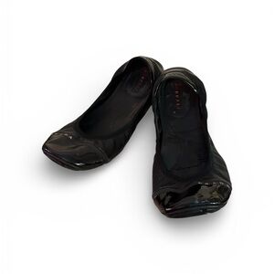 Prada Glossy Black Leather Flats